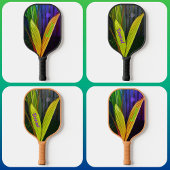 Tropische handpalmvaten helder, kleurrijk, persoon pickleball paddle