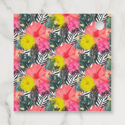 Tropische handtekening Hawaii Script Weddenschap Bedankjes Labels (Achterkant)