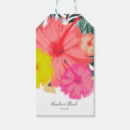 Tropische handtekening Hawaii Script Weddenschap Cadeaulabel