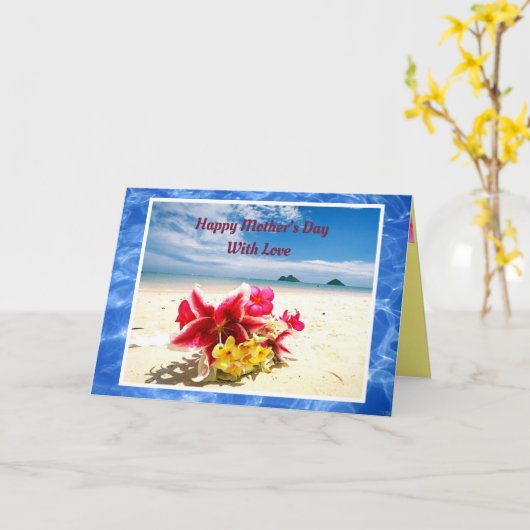Tropische Happy Moederdag Kaart (Gele Bloem)
