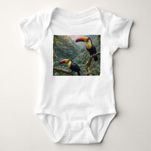 Tropische Harmonie: Twee Toekans in het Bladerdak Romper (Voorkant)