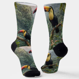 Tropische harmonie: twee Toucanen in het bladerdak Sokken