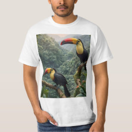 Tropische harmonie: twee Toucanen in het bladerdak T-shirt