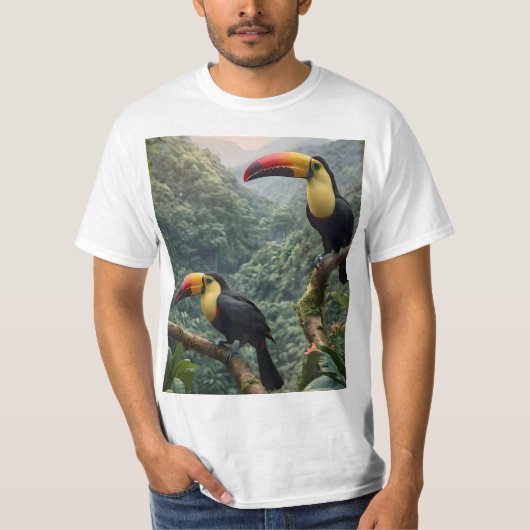 Tropische harmonie: twee Toucanen in het bladerdak T-shirt (Voorkant)
