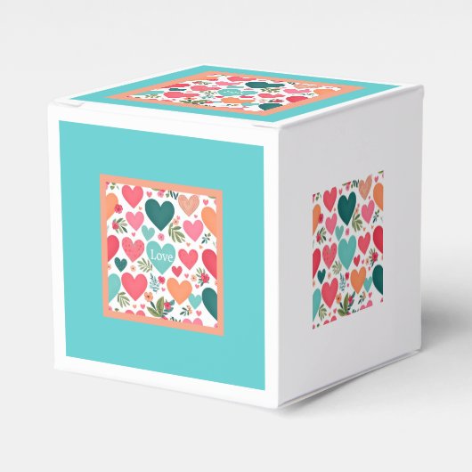 Tropische harten & bloemen Valentijn's Day Bedankdoosjes (Voorkant Zijde)