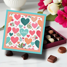 Tropische harten & bloemen Valentijn's Day Feestdagenkaart