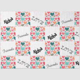 Tropische harten & bloemen Valentijn's Day Tissuepapier