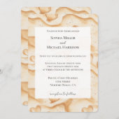 Tropische harten in het zand bruiloft kaart (Voorkant / Achterkant)