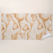 Tropische Harten in het Zandstrand Strandlaken (Voorkant)