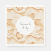 Tropische harten in Sand Beach bruiloft Servet (Voorkant)