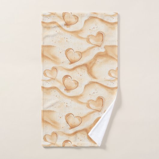 Tropische harten in zandstrand   bad handdoek (Handdoek)