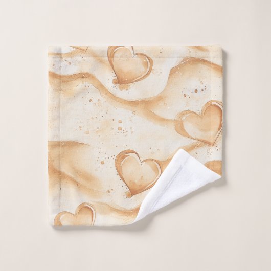 Tropische harten in zandstrand   bad handdoek (Wasdoekje)