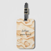 Tropische harten in zandstrand   bagagelabel (Voorkant (verticaal))