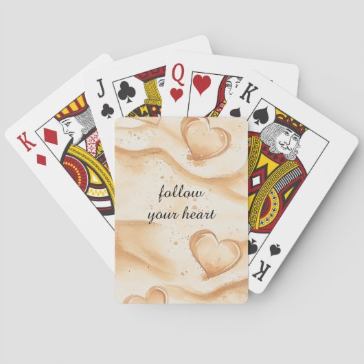 Tropische harten in zandstrand pokerkaarten (Achterkant)