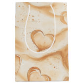 Tropische harten op zandstrand bruiloft medium cadeauzakje (Voorkant)