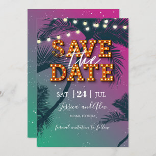 Tropische Havana Night Save the Date Kaart