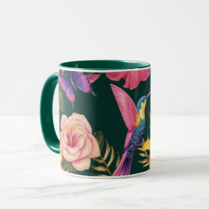Tropische Haven: Floral en Bird Design Mok (11 oz)