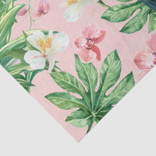 Tropische Hawaï florale waterverf patroon Tissuepapier (Detail)