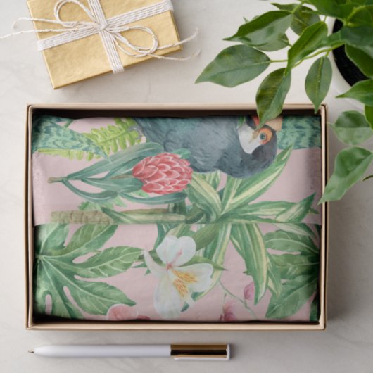 Tropische Hawaï florale waterverf patroon Tissuepapier (Geschenk)