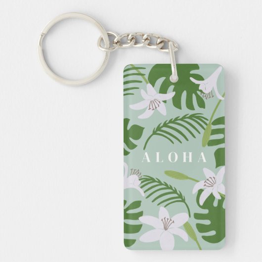 Tropische Hawaiaanse Aloha Sleutelhanger (Voorkant)