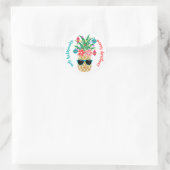 Tropische Hawaiaanse Ananas Mele Kalikimaka Ronde Sticker (Tas)