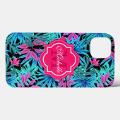 Tropische hawaïaanse blauwgroen groene palmboombla Case-Mate iPhone case (Achterkant (horizontaal))