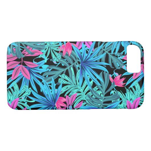 Tropische Hawaïaanse blauwgroen turquoise palmblad Case-Mate iPhone Case (Achterkant (Horizontaal))