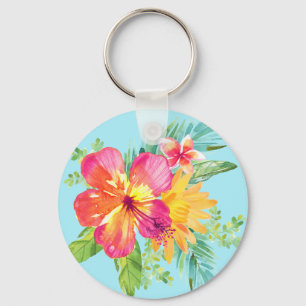 Tropische Hawaiaanse Bloem Hibiscus Sleutelhanger