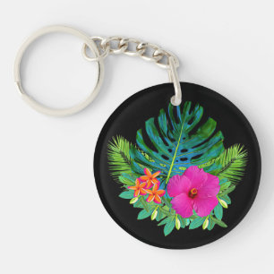 Tropische Hawaïaanse bloemboeket Sleutelhanger