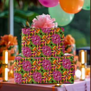 Tropische Hawaïaanse Bloemen Bohemian Aloha Cadeaupapier