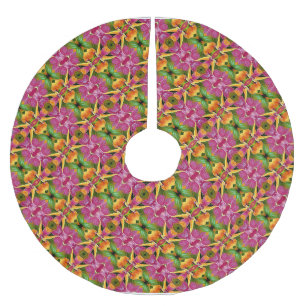 Tropische Hawaïaanse Bloemen Bohemian Aloha Kerstboom Rok