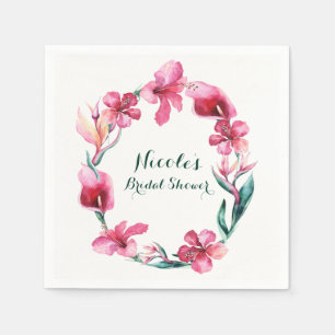 Tropische Hawaiaanse Bloemen Elegant Huwelijksfees Servet