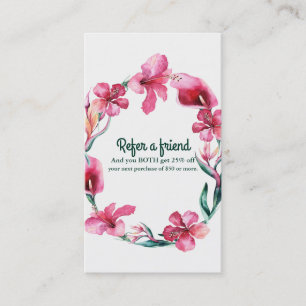 Tropische Hawaiaanse Bloemen Elegant Verwijs een V Aanbevelingskaartje