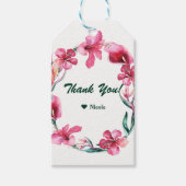 Tropische Hawaïaanse bloemen Elegante bruiloft gun Cadeaulabel (Voorkant)