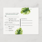 Tropische Hawaiaanse Bloemen Elegante Trouw-RSvp Uitnodiging Briefkaart (Achterkant)