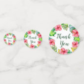 Tropische Hawaïaanse Bloemen Hibiscus Bruiloft Confetti (Achterkanten)