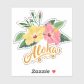 Tropische Hawaïaanse Bloemen Hibiscus Decal Sticke Sticker (Vel)
