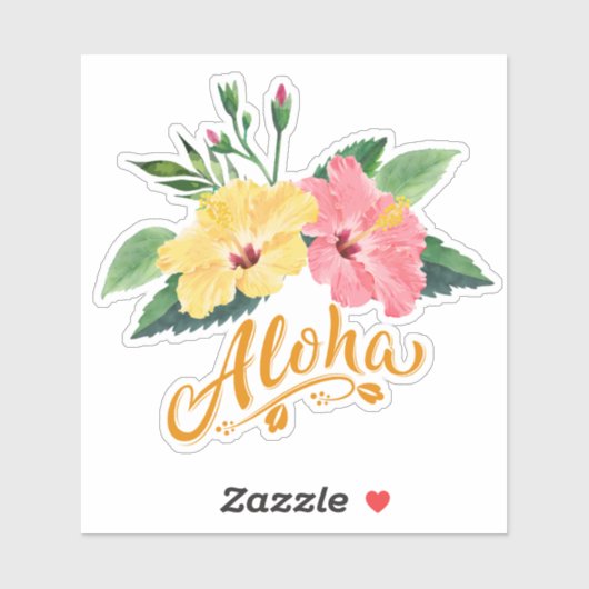 Tropische Hawaïaanse Bloemen Hibiscus Decal Sticke Sticker (Vel)