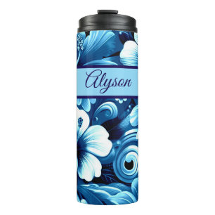 Tropische Hawaiaanse Bloemen Hibiscus Gepersonalis Thermosbeker