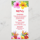 Tropische Hawaïaanse bloemen  Menu (Voorkant)