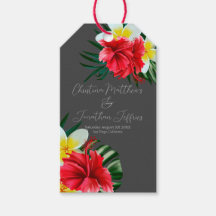 Tropische Hawaiaanse Bloemen op Elegant Grijs