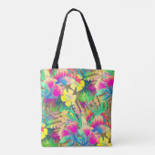 Tropische Hawaiaanse bloemen vergeven kleurige flo Tote Bag (Achterkant)