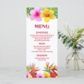 Tropische Hawaiaanse Bloemengeur Menu (Staand voorkant)