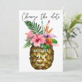 Tropische Hawaiaanse Bloemige Ananas Datum Vervang Kaart (Staand voorkant)