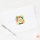 Tropische Hawaïaanse bloemnaam - Geel Vierkante Sticker (Envelop)