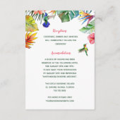 Tropische Hawaïaanse Hibiscus Details Bruiloft Informatiekaartje (Achterkant)