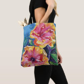 Tropische Hawaïaanse hibiscus Tote Bag (Dichtbij)