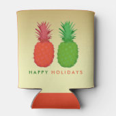 Tropische Hawaïaanse Kerstmis in Goud en Ananas Blikjeskoeler (Achterkant)