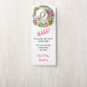 Tropische Hawaïaanse kleurrijke Hibiscus bruiloft  Deurhanger (Op knop)