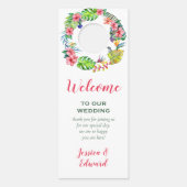 Tropische Hawaïaanse kleurrijke Hibiscus bruiloft  Deurhanger (Achterkant)